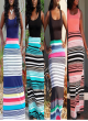  Striped Sleeveless Maxi Dress 